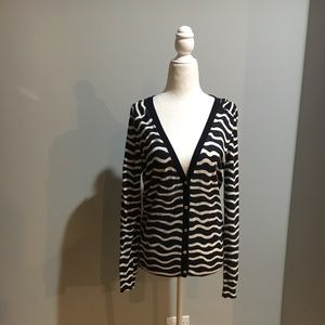 Tory Burch navy & ivory stripe cardigan